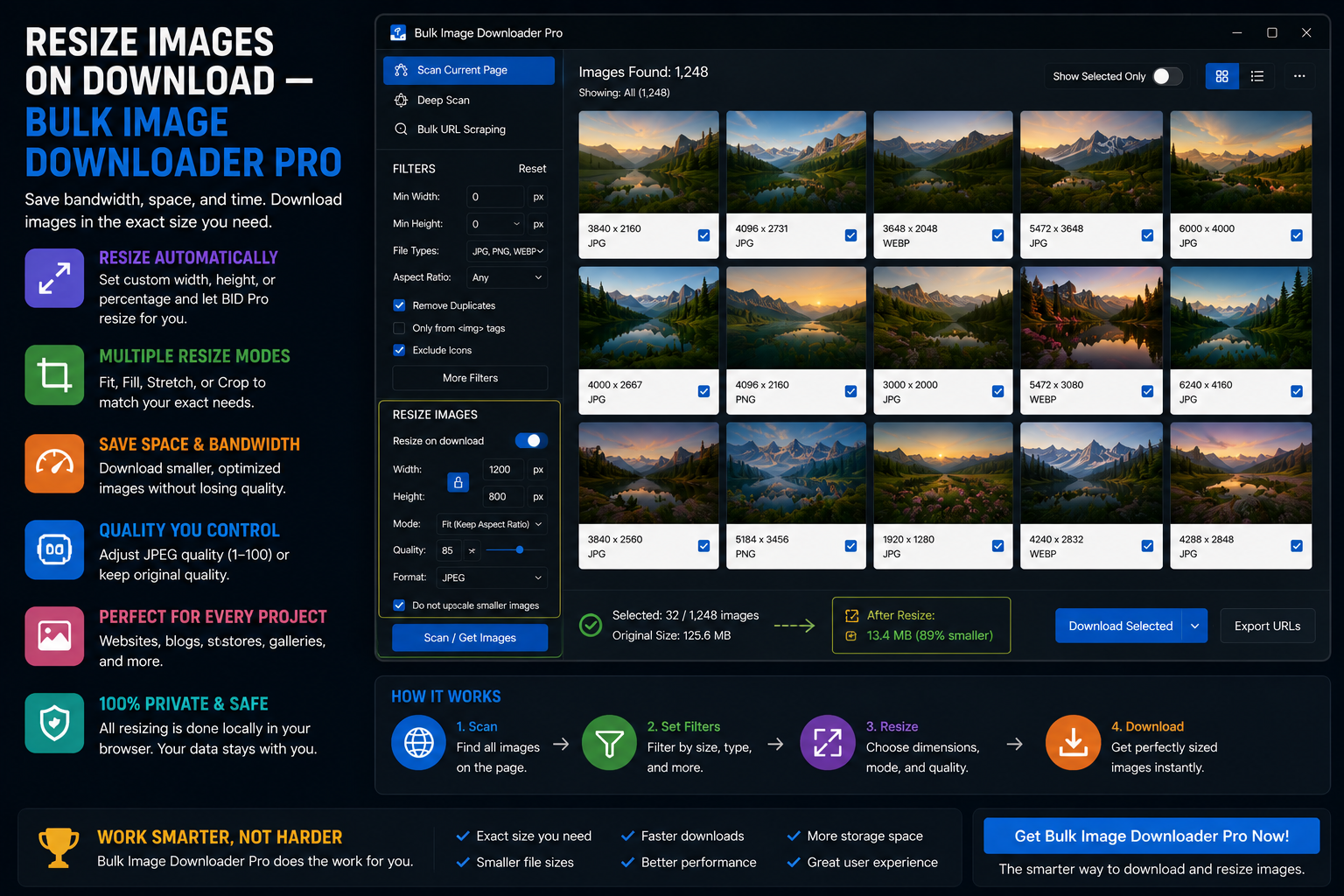 Resize Images on Download — Bulk Image Downloader From URL List