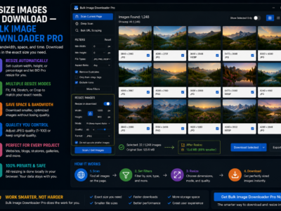 Resize Images on Download — Bulk Image Downloader Pro
