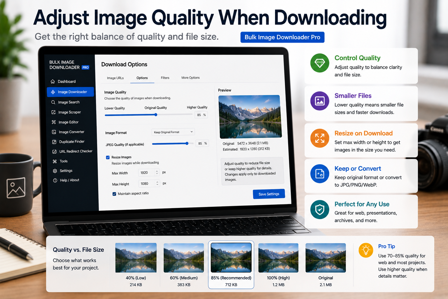 Adjust Image Quality When Downloading — Bulk Image Downloader From URL List
