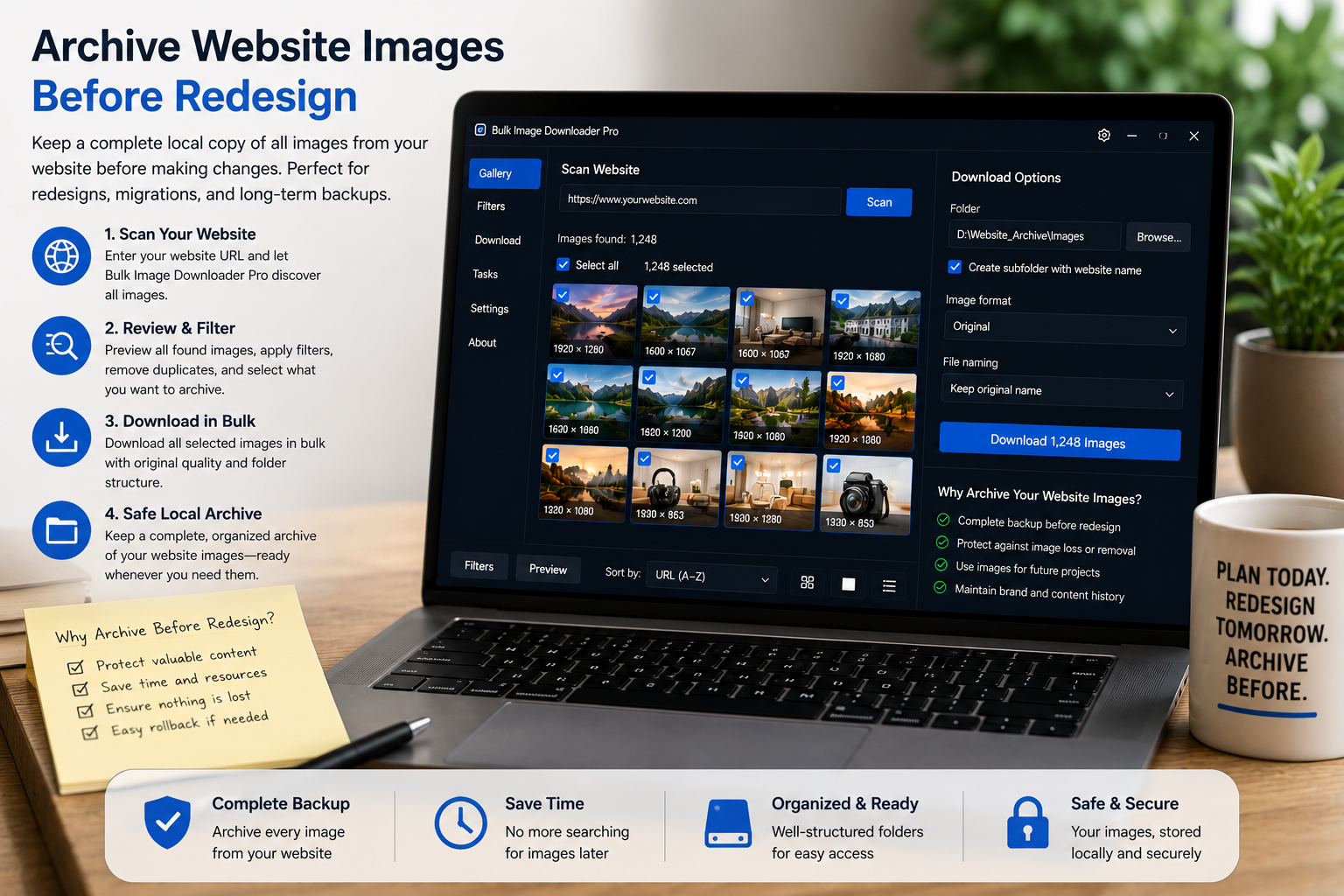 Archive Website Images Before Redesign — Bulk Image Downloader From URL List