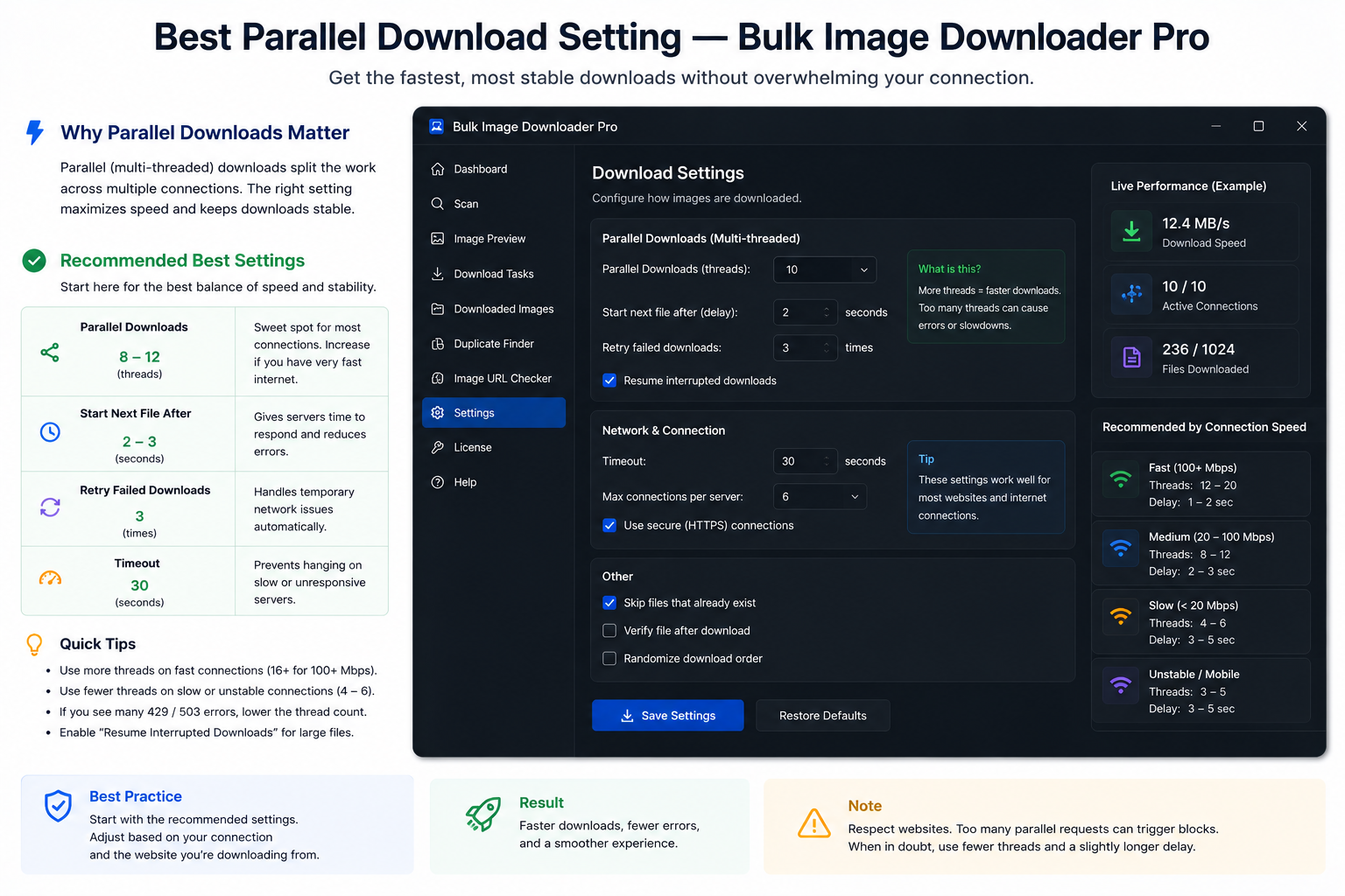 Best Parallel Download Setting — Bulk Image Downloader From URL List