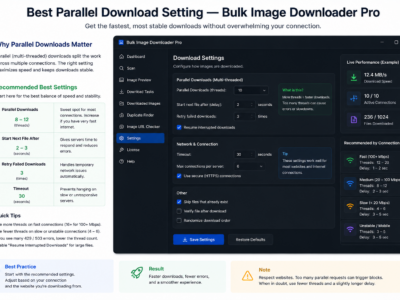 Best Parallel Download Setting — Bulk Image Downloader Pro