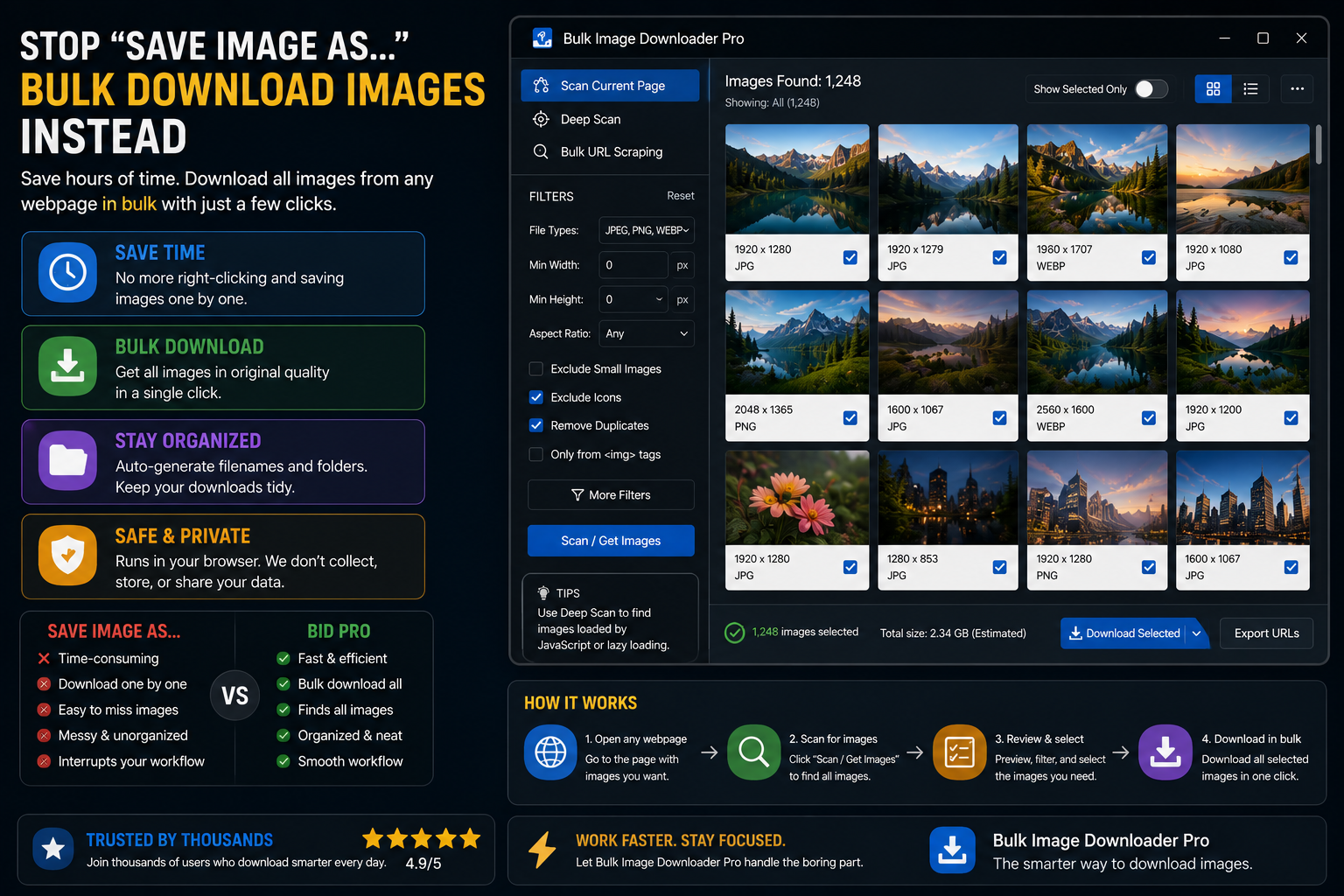 Bulk Download Images Instead of Save Image As — Bulk Image Downloader From URL List