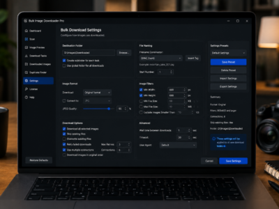 Bulk Download Settings — Bulk Image Downloader Pro