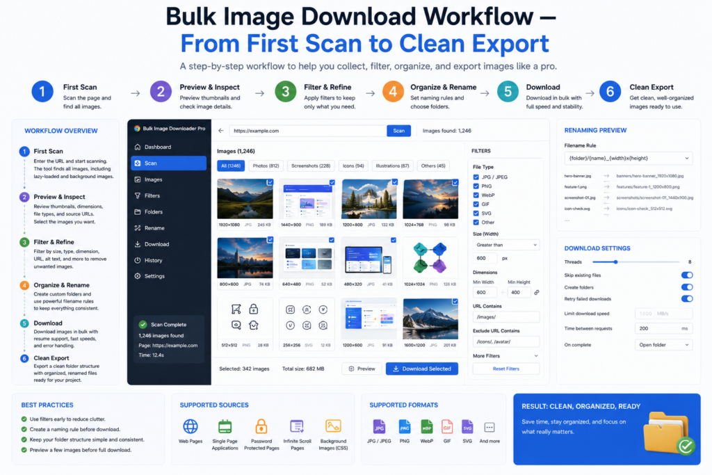 Bulk Image Download Workflow — From First Scan to Clean Export