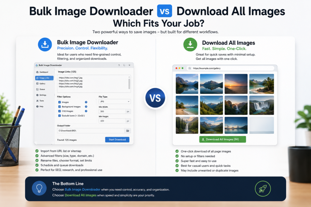 Bulk Image Downloader vs Download All Images — Which Fits Your Job