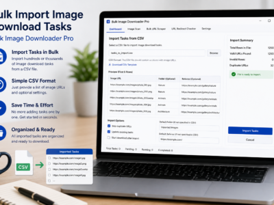 Bulk Import Image Download Tasks From CSV — Bulk Image Downloader Pro