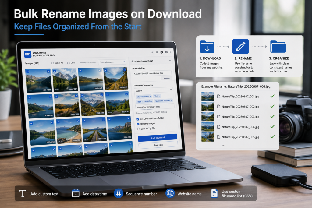 Bulk Rename Images on Download — Keep Files Organized From the Start