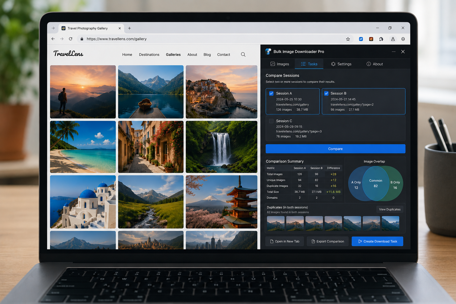 Compare Image Scraping Sessions — Bulk Image Downloader From URL List