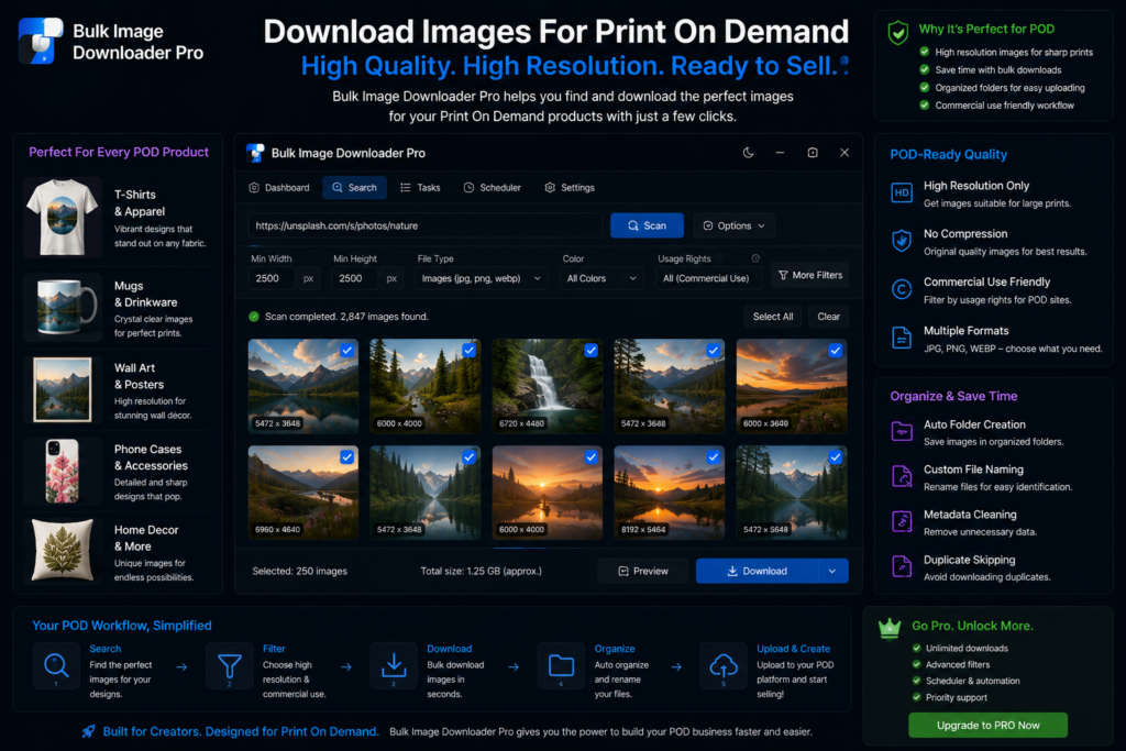 Download Images For Print On Demand — Bulk Image Downloader Pro