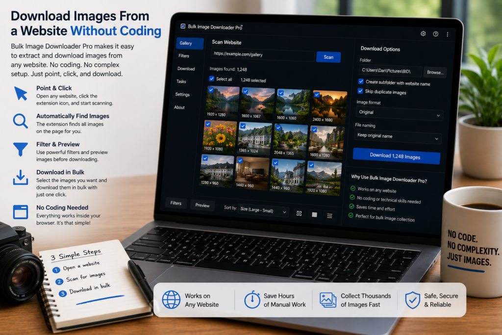 Download Images From a Website Without Coding — Bulk Image Downloader Pro