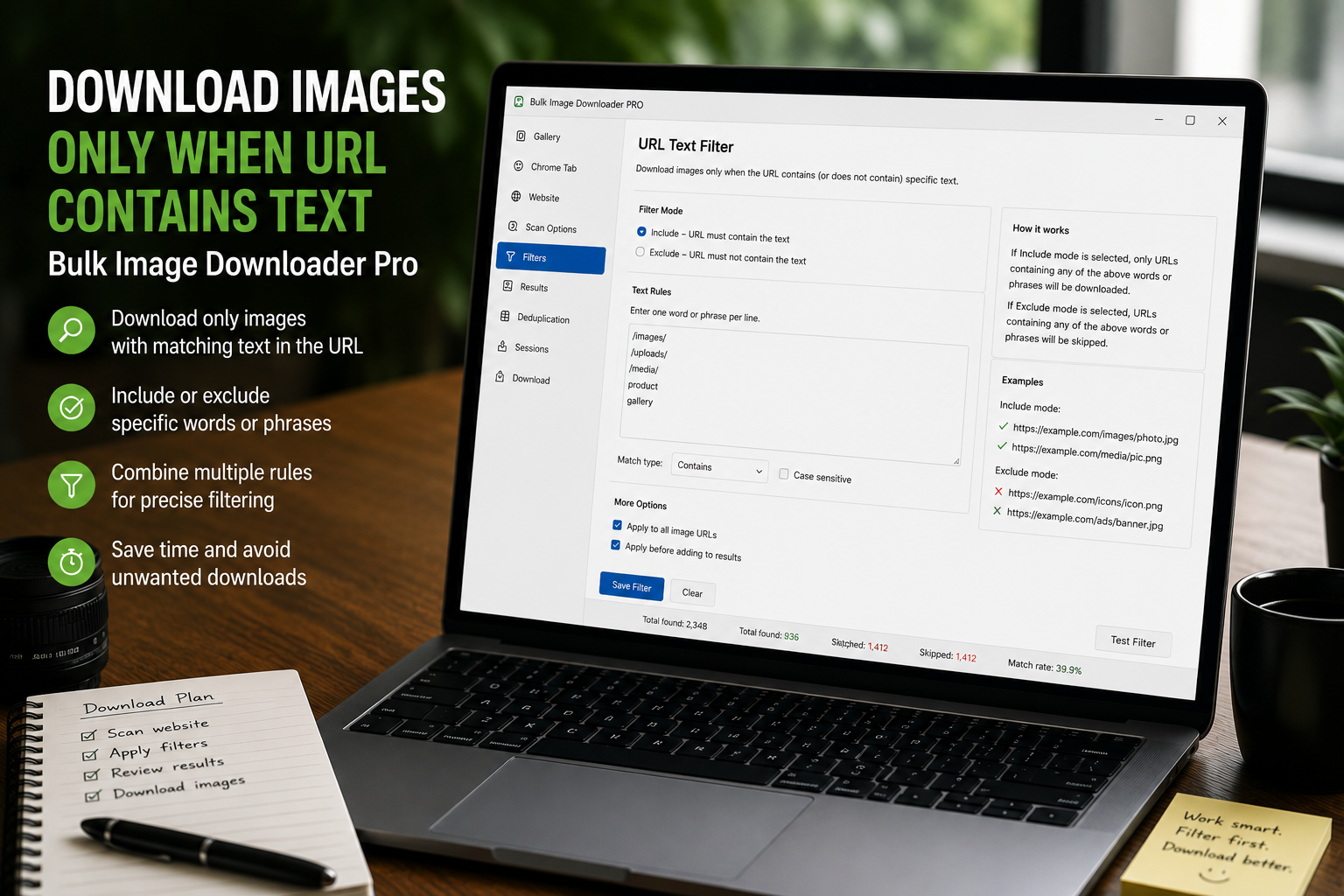 Download Images Only When URL Contains Text — Bulk Image Downloader From URL List
