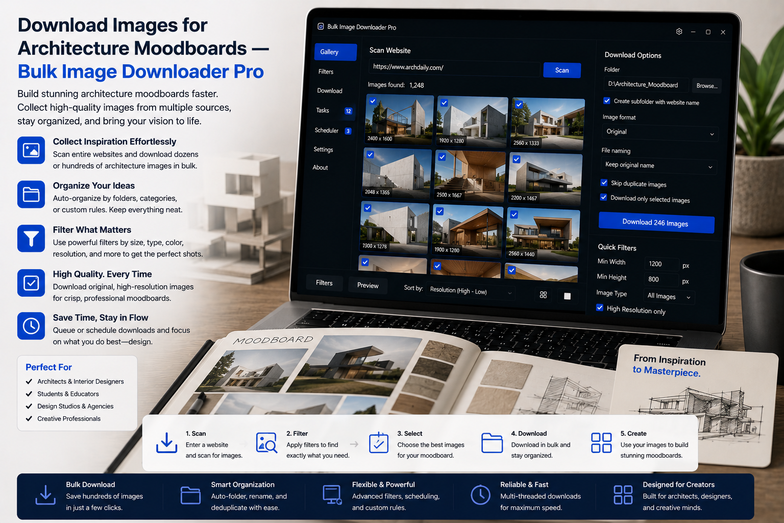Download Images for Architecture Moodboards — Bulk Image Downloader From URL List