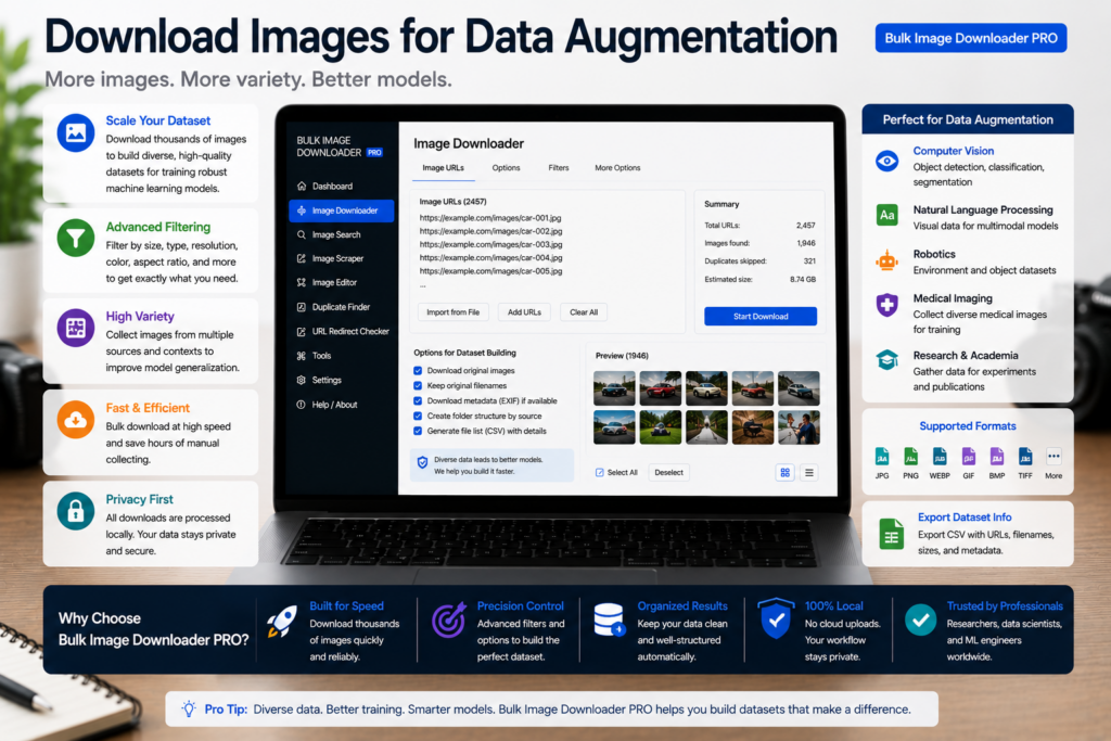 Download Images for Data Augmentation — Bulk Image Downloader Pro