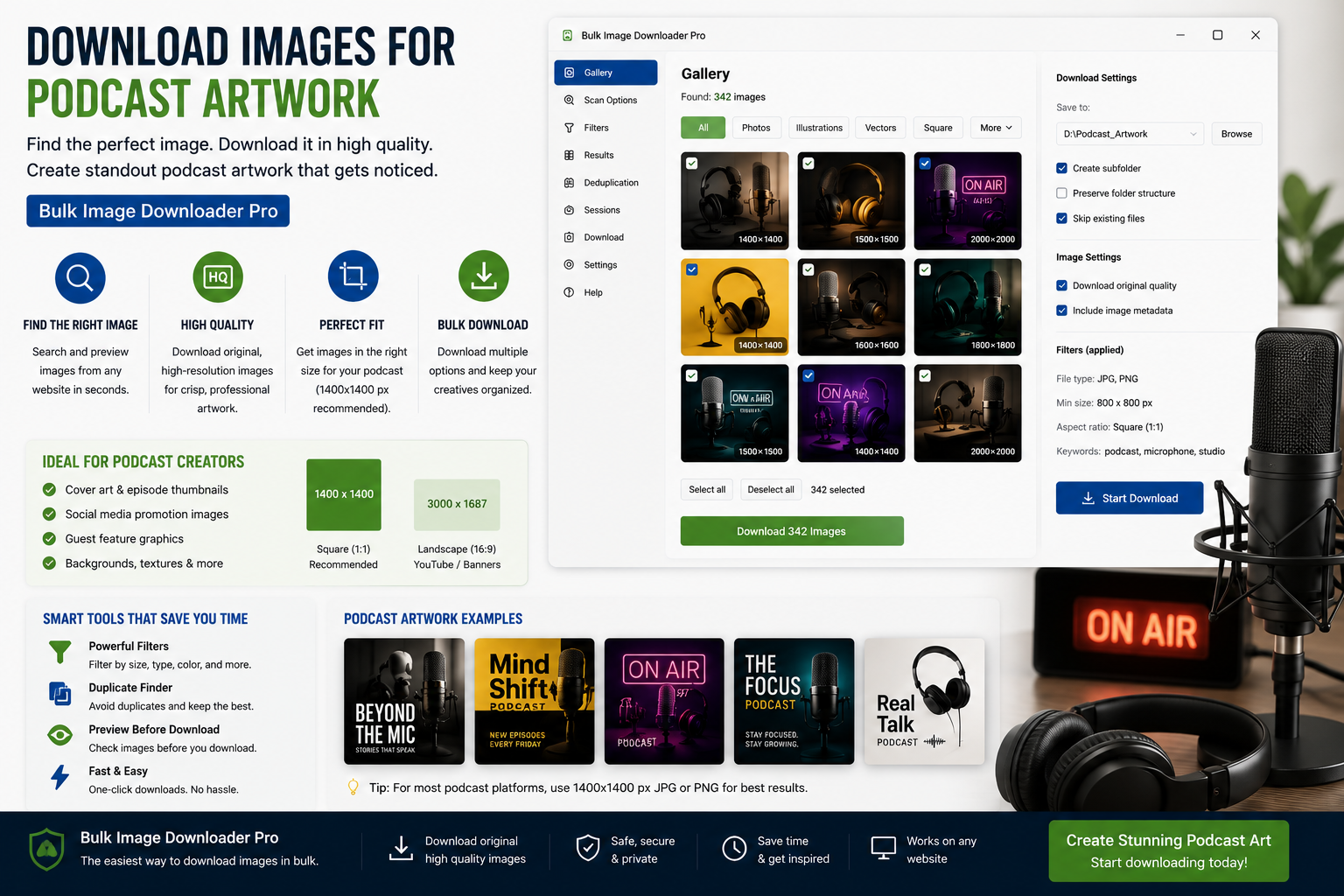 Download Images for Podcast Artwork — Bulk Image Downloader From URL List