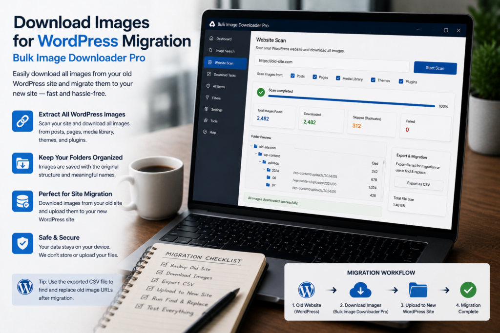 Download Images for WordPress Migration — Bulk Image Downloader Pro