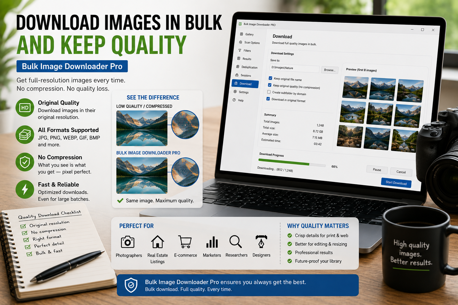 Download Images in Bulk and Keep Quality — Bulk Image Downloader From URL List