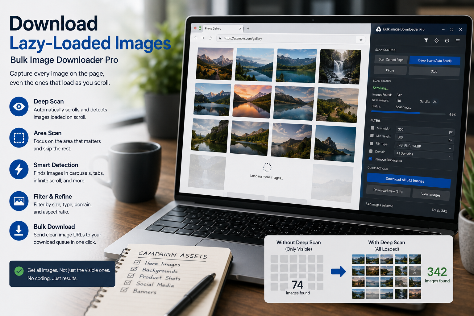 Download Lazy-Loaded Images — Bulk Image Downloader From URL List