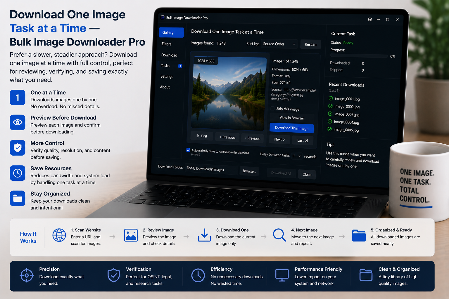 Download One Image Task at a Time — Bulk Image Downloader From URL List