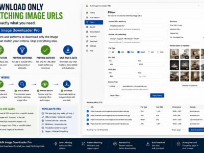 Download Only Matching Image URLs — Bulk Image Downloader Pro