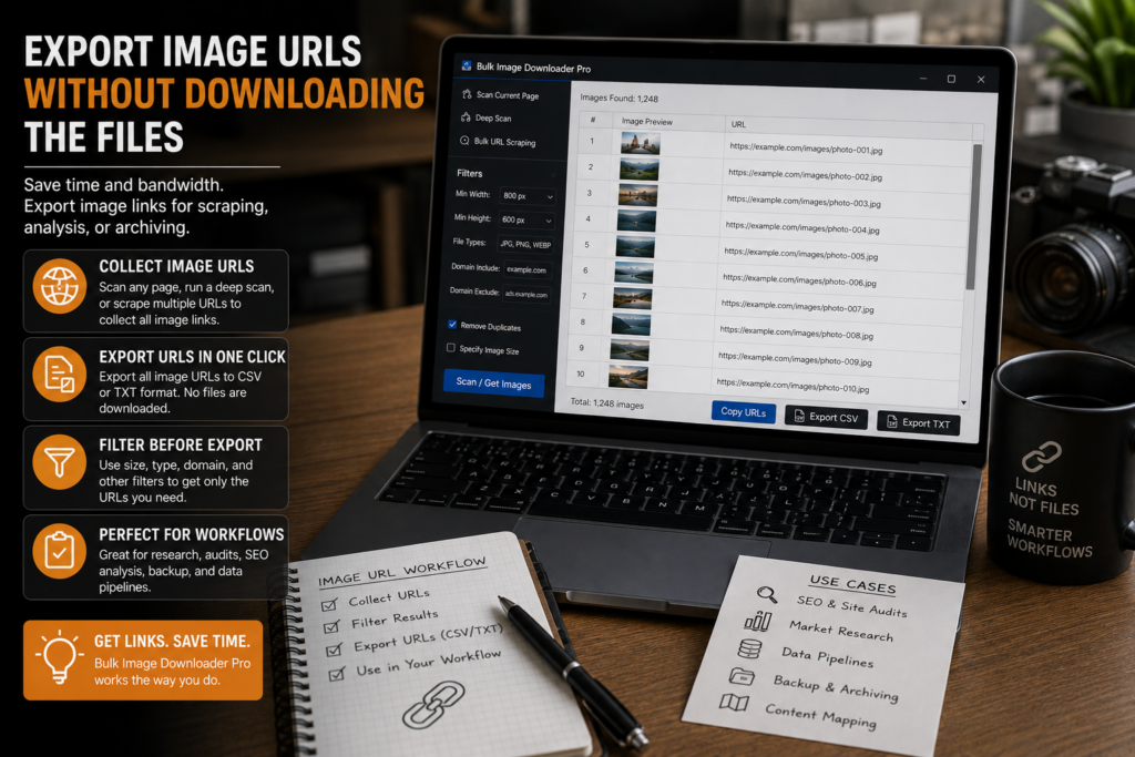 Export Image URLs Without Downloading the Files