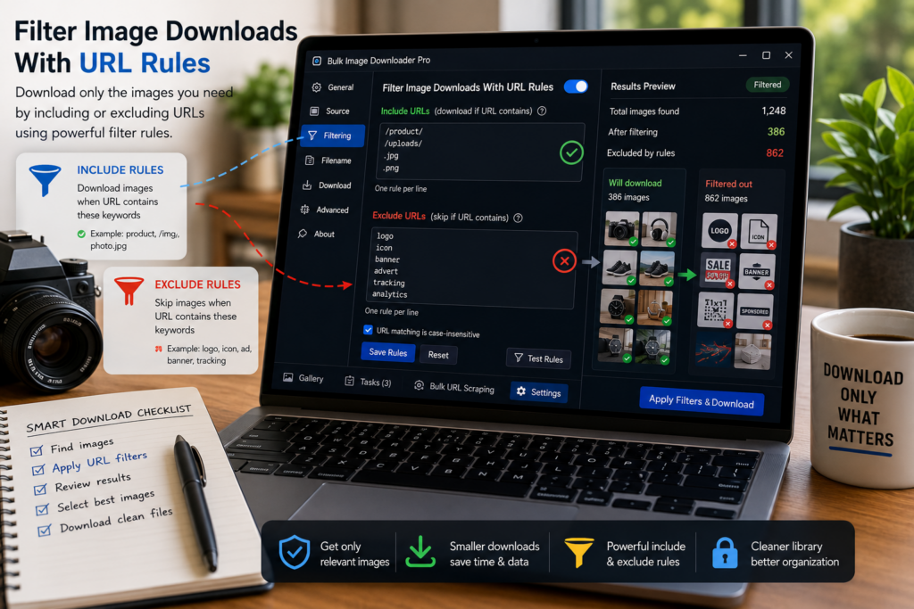 Filter Image Downloads With URL Rules — Bulk Image Downloader Pro