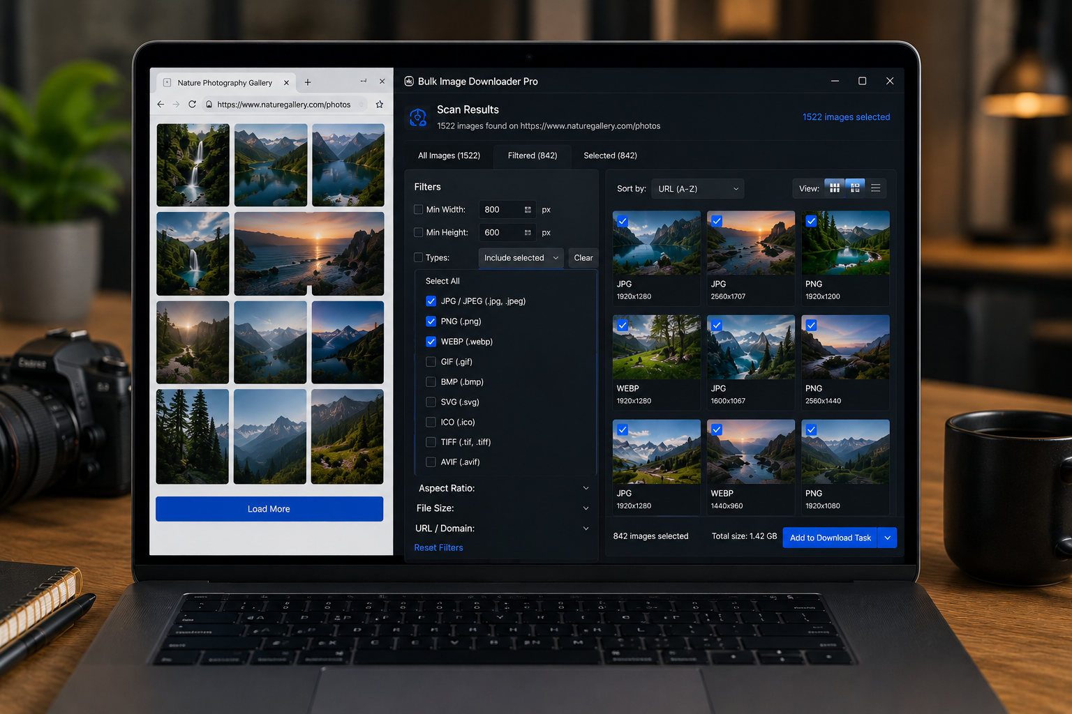 Filter Images by File Type — Bulk Image Downloader From URL List