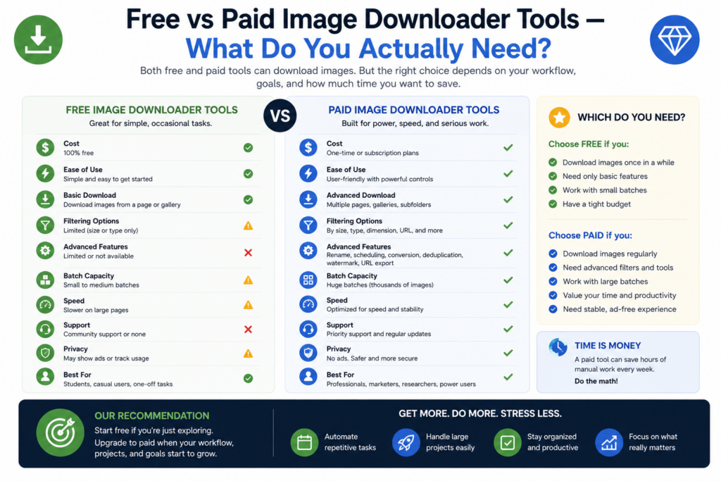 Free vs Paid Image Downloader Tools — What Do You Actually Need