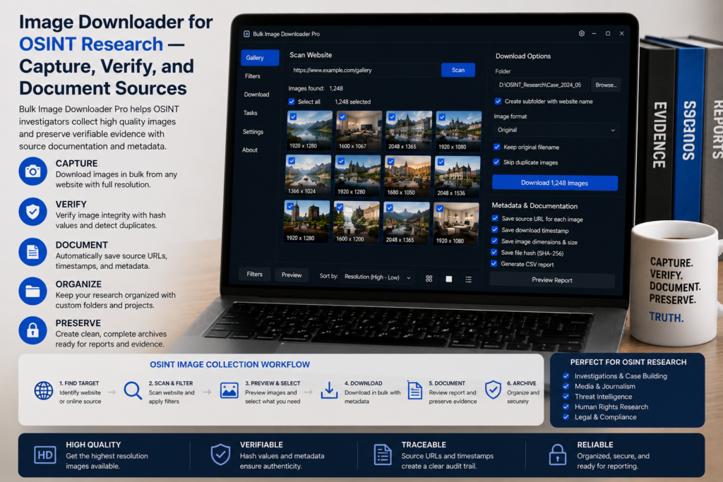 Image Downloader for OSINT Research — Capture, Verify, and Document Sources