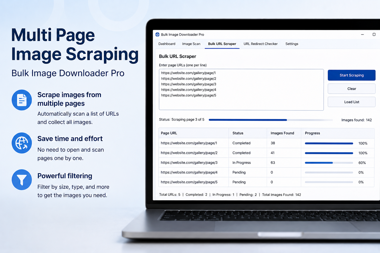 Multi Page Image Scraping — Bulk Image Downloader From URL List