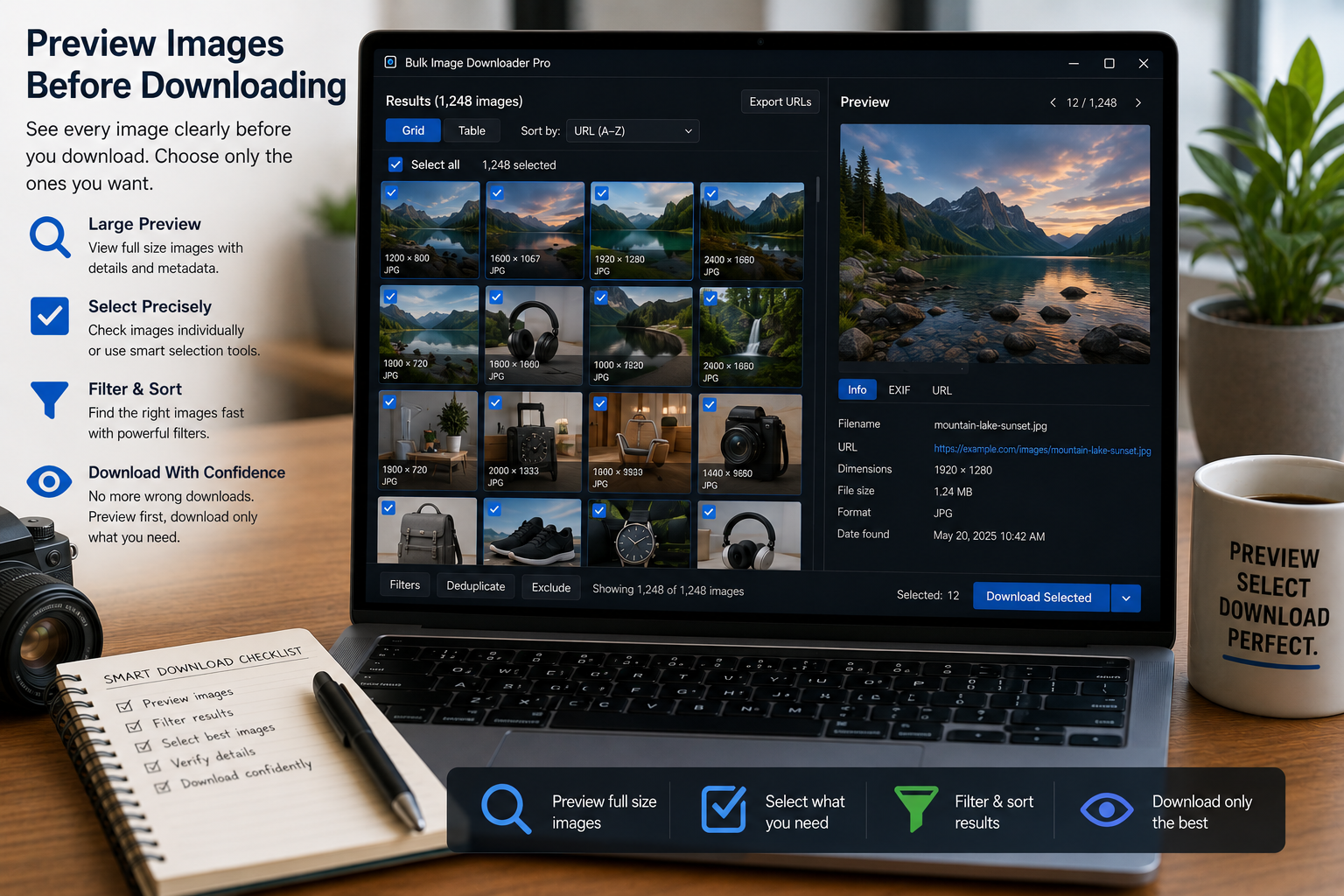 Preview Images Before Downloading — Bulk Image Downloader From URL List