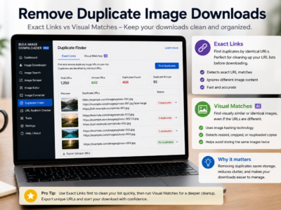 Remove Duplicate Image Downloads — Exact Links vs Visual Matches