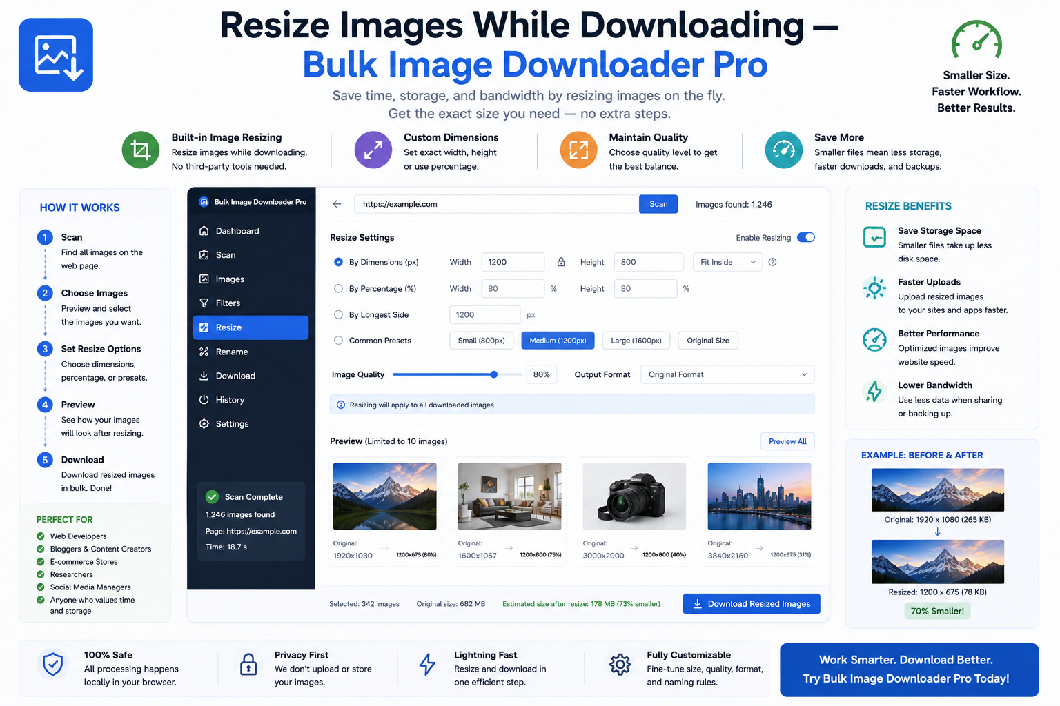 Resize Images While Downloading — Bulk Image Downloader From URL List