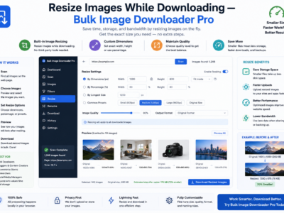Resize Images While Downloading — Bulk Image Downloader Pro