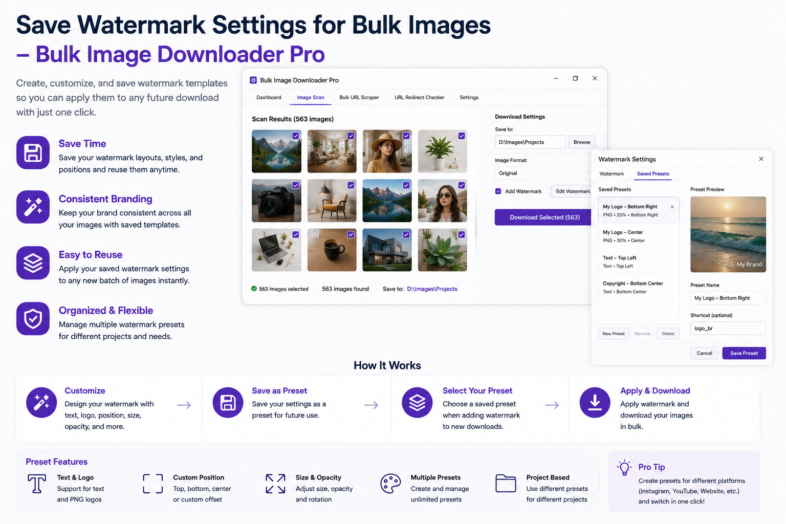 Save Watermark Settings for Bulk Images — Bulk Image Downloader From URL List