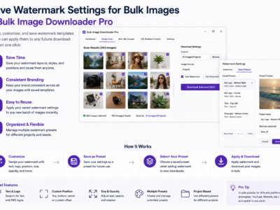 Save Watermark Settings for Bulk Images — Bulk Image Downloader Pro