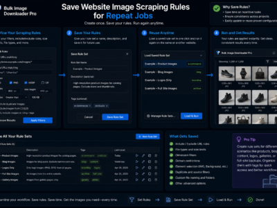 Save Website Image Scraping Rules for Repeat Jobs