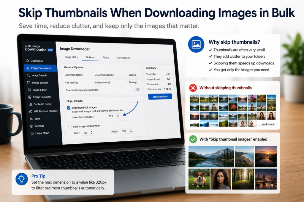 Skip Thumbnails When Downloading Images in Bulk
