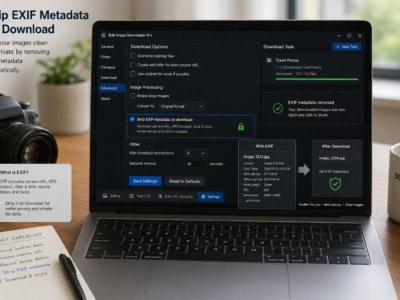Strip EXIF Metadata On Download — Bulk Image Downloader Pro