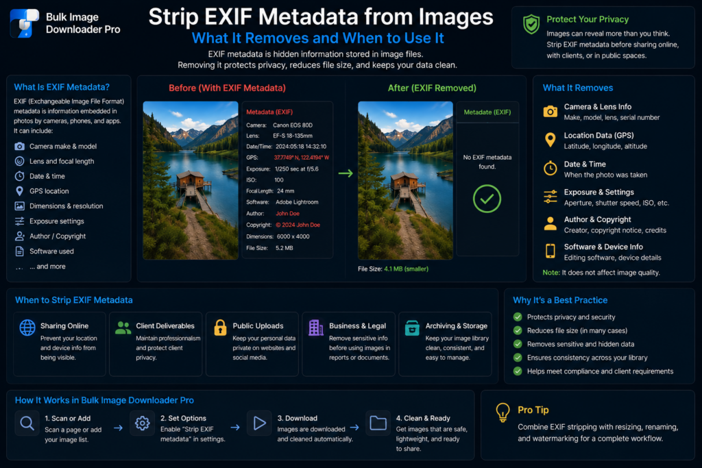 Strip EXIF Metadata from Images — What It Removes and When to Use It