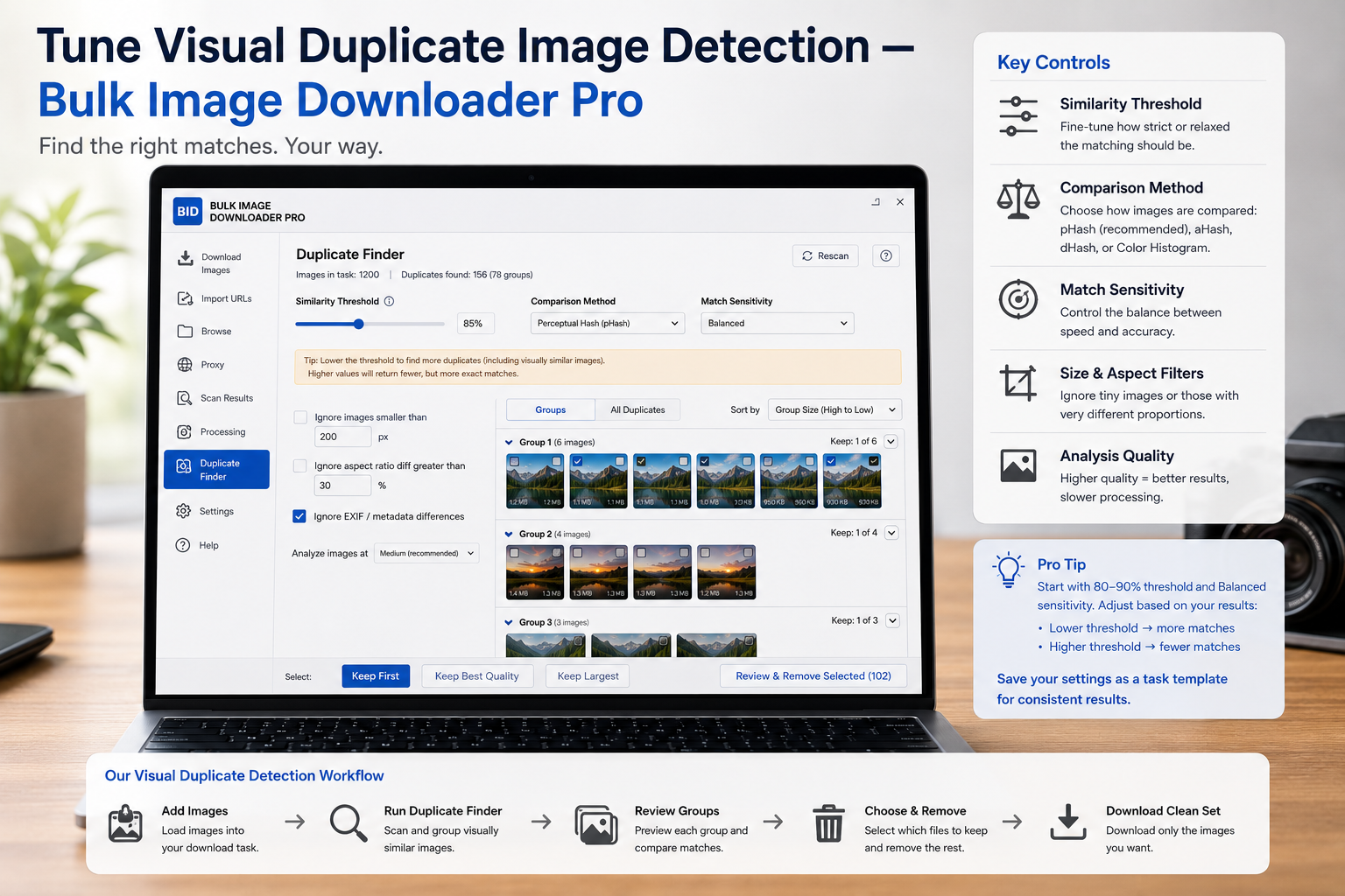 Tune Visual Duplicate Image Detection — Bulk Image Downloader From URL List